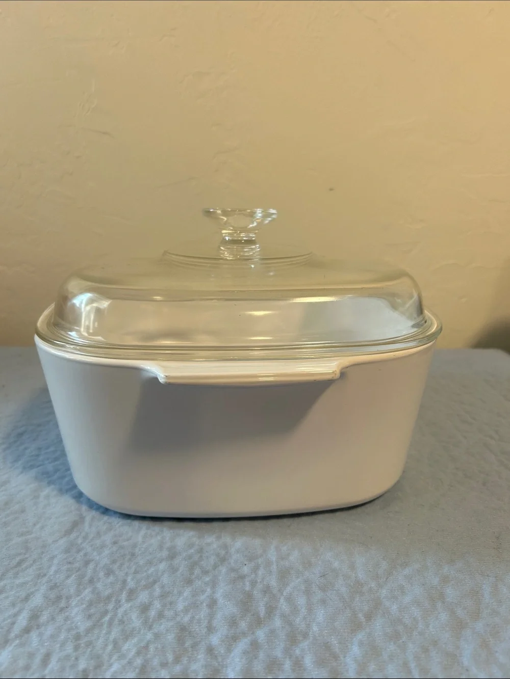 CorningWare casserole dish featuring the iconic Blue Cornflower pattern